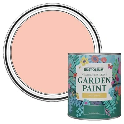 Image of Rust Oleum Peach Mould Resistant Garden Paint in Matt Finish Happy as a Clam 750ml