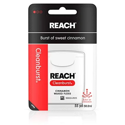 Image of Reach Cleanburst Waxed Dental Floss, Oral Care, Cinnamon Flavored, 55 Yards