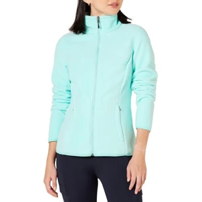 Image of Amazon Essentials Women&#039;s Classic fit Long Sleeved Full Zip Polar Soft Fleece Jacket (Available in Plus Size), Aqua Blue, S