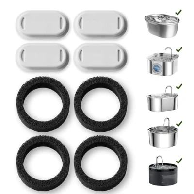 Image of PETLIBRO Cat Water Fountain Filters, 4 Packs Replacement Filters for Stainless Steel, 2L Pet Cats &amp; Dogs