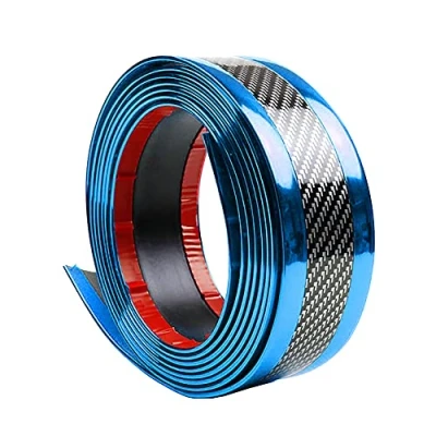 Image of ETOPARS Car Door Sill Protector Strips Carbon Fiber Blue Auto Bumper Guard Scratch Protection Sticker Trim Threshold Anti 2.5m*7cm