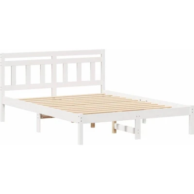 Image of vidaXL with Headboard White 120 x 190 cm Pine wood