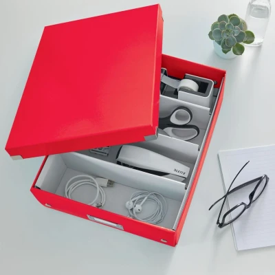 Image of Leitz WOW Organiser Box, Click and Store Range, Medium Red, 60580026