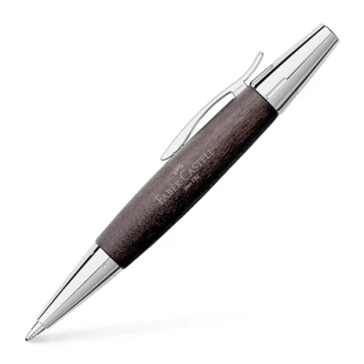 Image of Faber Castell 148383 E Motion Twist Chrome/Wood Black Ballpoint Pen