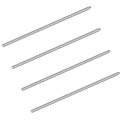 Image of LAVMHAB 304 Stainless Steel Tube 3mm OD x 2mm ID 0.5mm Wall Thickness 200mm Length, Straight Round Pipes Tubing (4pcs)