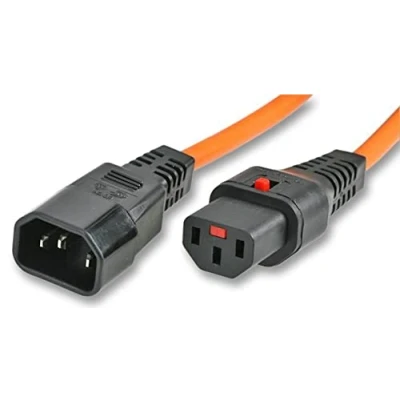 Image of PRO ELEC IEC C13 to C14 Locking Power Extension Lead, 1m