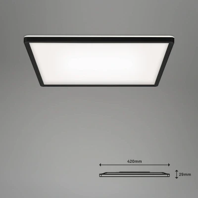 Image of Briloner LED ceiling lamp Slim smart black dimmable CCT 42x42cm