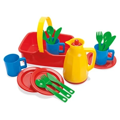 Image of Dantoy Plastic Picnic Set for 3, Role Play Toys Kids with 18 Pieces, Made in Denmark