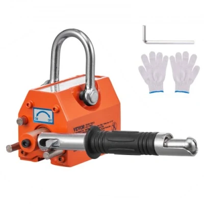 Image of VEVOR Magnetic Lifter, 220 lbs/100 kg Pulling Capacity, 2.5 Safety Factor, Neodymium &amp; Steel, Lifting Magnet with Release, Permanent Lift Magnets, Heavy Duty for Hoist, Shop Crane, Block, Board