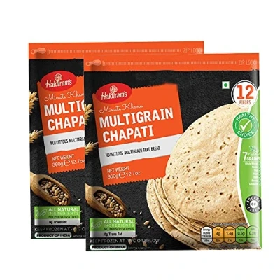 Image of Haldiram&#039;s Multigrain Chapati 360G Wheat 100% Fresh Ready to Eat Indian Origin (Pack of 2)