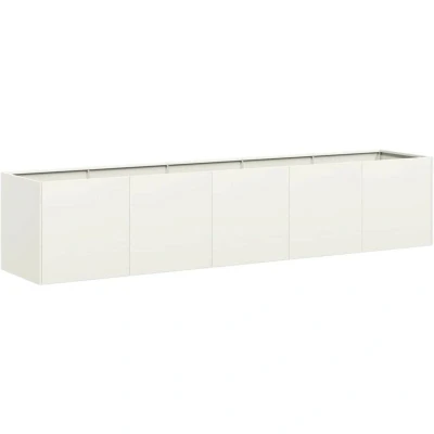 Image of vidaXL Planter White 40x40x40 cm Cold rolled Steel