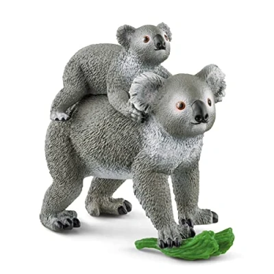 Image of SCHLEICH 42566 Koala Mother and Baby Wild Life Toy Playset for children aged 3 8 Years