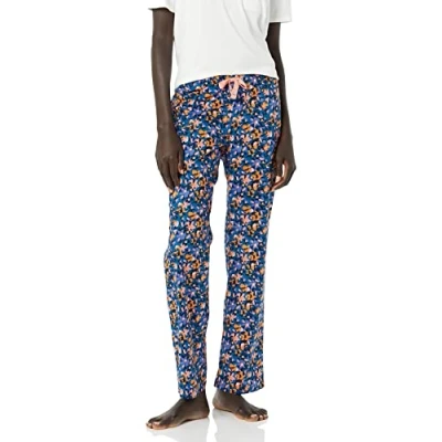 Image of Amazon Essentials Women&#039;s Poplin Sleep Trousers, Deep Blue Floral Camo, XXS