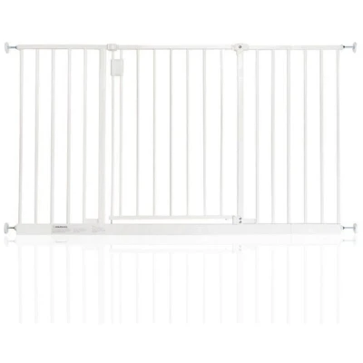 Image of Bettacare Extra Wide Hallway Dog Gate, 128cm 134cm, White, Pressure Fit Pet Puppy Safety Barrier for Hallways and Spaces, Easy Installation