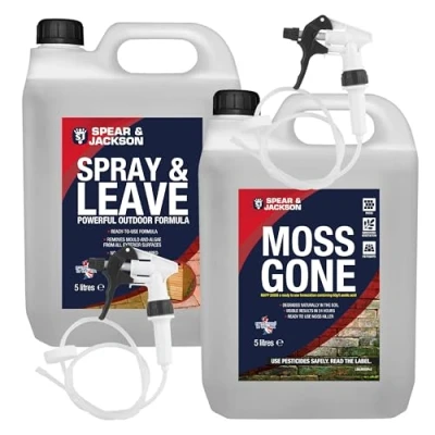 Image of Spear and Jackson 5L Spray Leave Ready to Use Moss Gone Killer 2 x Long Hose Trigger