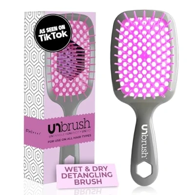 Image of FHI HEAT Unbrush Wet &amp; Dry Vented Detangling Hair Brush, Lavender/Grey
