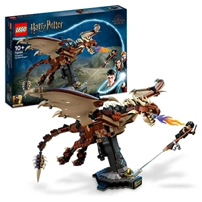 Image of LEGO 76406 Harry Potter Hungarian Horntail Dragon Building Toy, Model Kit for Kids, Boys &amp; Girls with Minifigure, Collectable Room Décor Accessory Set, Wizarding World Gifts