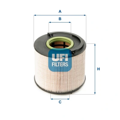 Image of 7L6127434B, 7L6127434C Fuel Filter UFI 26.015.00 Insert VOLKSWAGEN: Touareg I, Phaeton, AUDI: Q7, PORSCHE: Cayenne