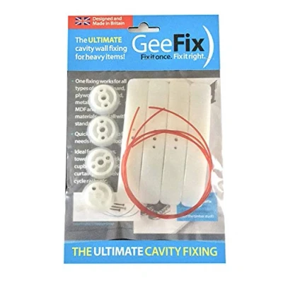 Image of GeeFix Plasterboard Cavity Wall Fixings Hollow Anchors Heavy Duty (Pack of 4 Fixings)