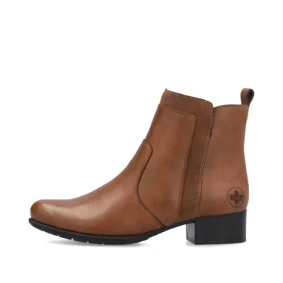 Image of Rieker 78658 Women&#039;s Ankle Boots leather with low heel (Tan, UK Footwear Size System, Adult, Women, Numeric, Medium, 5)