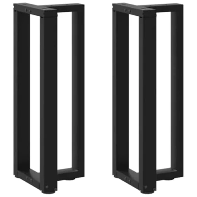 Image of vidaXL console table legs 2 pcs black steel 38x25x(72 73) cm with adjustable feet t shaped design for living room/kitchen/office decor