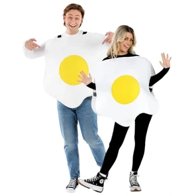 Image of Fun Shack Fried Egg Costume Adult, Fancy Dress Outfit, Food Costumes Halloween One Size
