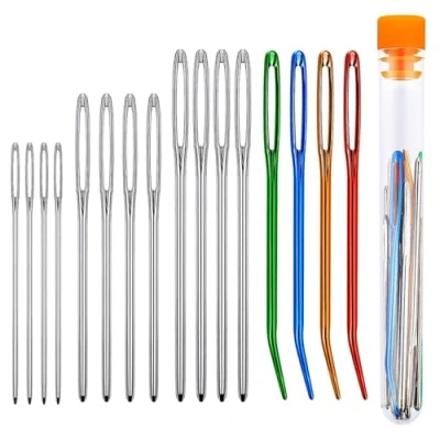 Image of 16 Pcs Large Eye Blunt Needles, Darning Needles for Wool, Crochet Tapestry Needle Yarn Needle, Wool Sewing Up Knitting DIY Crafts