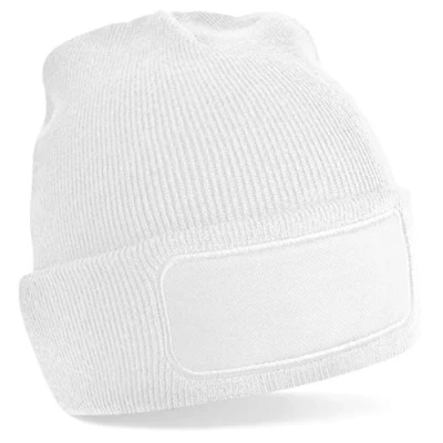 Image of Beechfield Patch Beanie White