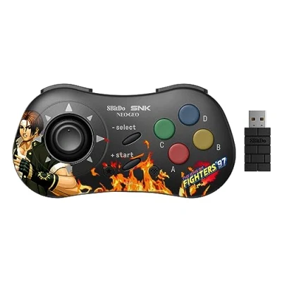 Image of 8Bitdo Kyo Kusanagi Style SNK Neo Geo CD Bluetooth Controller, Compatible with Windows PC, Android and Mini