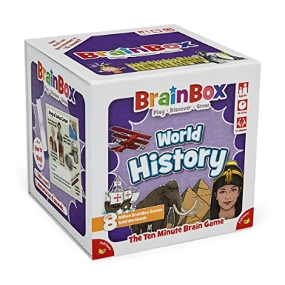 Image of BrainBox World History Fun &amp; Educational Card Game Ages 8+ 1+ Players 10 Minutes Play Time