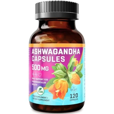 Image of Ashwagandha 500 mg Strength 120 Capsules Dietary Health Supplement for Men &amp; Women Helps Support Stress Anxiety Relief, Restful Sleep Focus Herb Root Extract by NGU