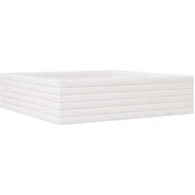 Image of vidaXL Garden Planter White 90x90x23 cm Solid Wood Pine