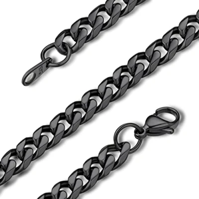Image of GOLDCHIC JEWELRY Flat Cuban Chain Necklaces, 6mm Hip Hop Chains Necklaces