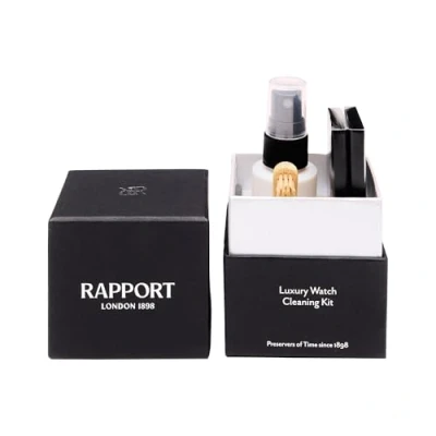 Image of Rapport Luxury Watch Cleaning Kit, Premium Maintenance Set for Stainless Steel, Gold, and Leather Watches, Includes Solution, Microfiber Cloth, Brush,Safe &amp; Gentle Care Timepieces