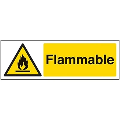 Image of V Safety Flammable 300x100mm Magnetic Sign