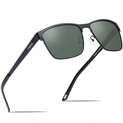 Image of CARFIA UV Protection Mens Sunglasses Polarised Mirrored Glasses for Driving Hiking Baseball, Square Frame
