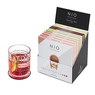 Image of NIO Cocktails Vodka Lovers Box, 10 x cl Pre Mixed, Ready to Serve Ketel One Drinks (4 Cosmopolitans, 2 Espresso Martinis, Garden of Russias and Sours), Gift Pack, 100