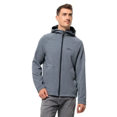 Image of Jack Wolfskin Men&#039;s Fernweh Hooded JKT M Fleece Jacket, Night Blue, L