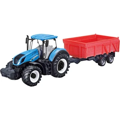 Image of Bburago B18 31658 New Holland T7.315 Tractor with Tipping Trailer 10CM, Blue