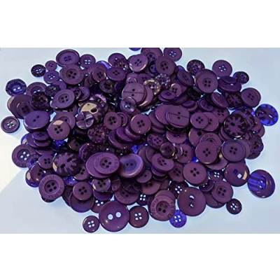 Image of celloexpress Purple Buttons Mixed Sizes and Colours of Various for Sewing Crafting Pack 100g
