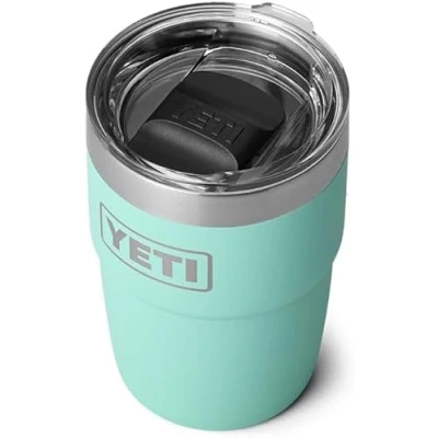 Image of YETI Rambler Cup,Vacuum Insulated Stainless Steel Stackable Cup with Magslider Lid, Seafoam, 8 oz (237 ml)