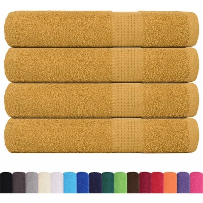 Image of vidaXL Towels 4 pcs Gold 100x200 cm 360 gsm 100% Cotton