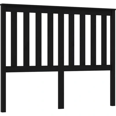 Image of vidaXL Bed Headboard Black 146x6x101 cm Solid Wood Pine