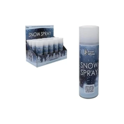 Image of G4GADGET Pack of 4 White Snow Spray 85ML/125G &amp; 8 Premium Gift Wrapping Papers 70cm x 50cm Ideal, Trees and Wreaths