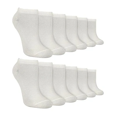 Image of 12 Pair Multipack Kids Trainer Socks Ankle White Bamboo for Boys (3 7 Years, White)