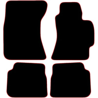 Image of Carsio Carpet Car Mats For Subaru Forester 2009 2013 Tailored Fit Floor Mat Set Complete Accessory Black Custom Fitted All Weather, Anti Slip Backing &amp; Red Trim