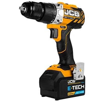 Image of JCB 18v Cordless Brushless Drill Driver with 4.0ah Lithium ion Battery, Fast Charger, 2 Speed, 19+1 Position, Built in Led Light and 3 Year Warranty