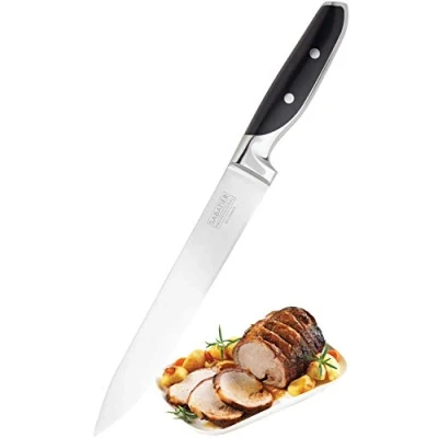 Image of Taylors Eye Witness Sabatier Professional Long Carving Knife 8in/20cm Full Tang Blade Forged from High Chrome Taper Ground Stainless Steel, Twin Rivet Comfort Handle. Sharper for Longer