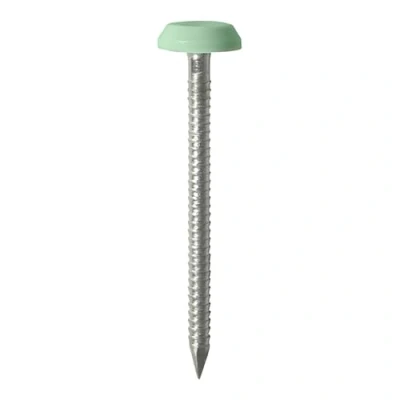 Image of Timco Polymer Headed Nails A4 Stainless Steel Chartwell Green (Size 65mm 100 Pieces)