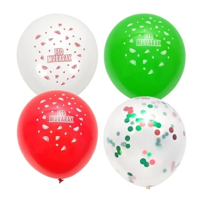 Image of Eid Mubarak Palestine Themed Decoration Balloons Watermelon Latex